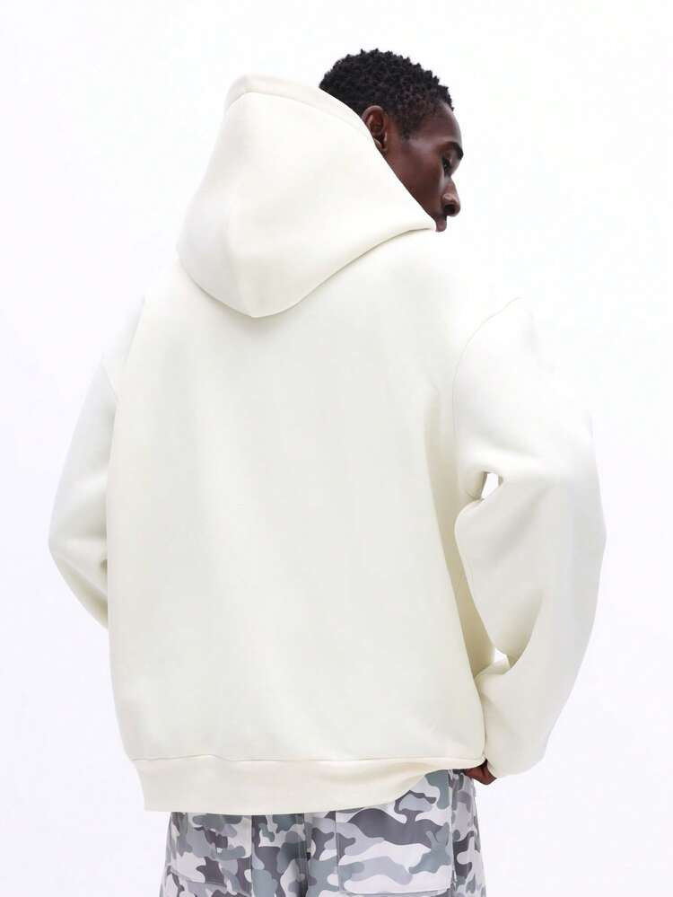 White Hoodie With Text Script Print