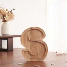 1 件木制英文字母存钱罐，透明木制储蓄罐，26 个英文字母装饰木制存钱罐，精致时尚的节日礼物，适合感恩节生日礼物毕业