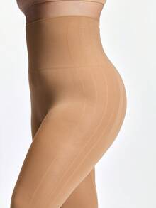 SHAPORA Plus Size Seamless High Waist Tight Slimming Shaping Leggings, Women Shapewear Panties, Ladies Body Shaper, Suitable For Home, Commute, Workout And Outerwear - Apricot - View 6