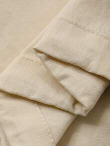 DAZY 弹性腰带和膝盖双折边设计米色男士长裤，秋季款 - 米色 - 查看 7