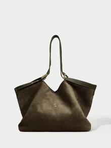 SHECARRY BOLSO DE MUJER GRANDE DE MODA, VERSÁTIL Y CASUAL - Verde Oliva - Ver 5