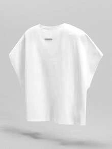 NEON BLANC 男士图案背心，时尚字母印花，宽松圆领，无袖背心 - 白色 - 查看 2