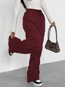 Sparklyn 少女休闲街头酷女孩运动美式褶皱工装裤