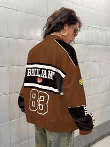 StreetHx Chaqueta de motocicleta de carreras de moda para mujer - Multicolor - Ver 2