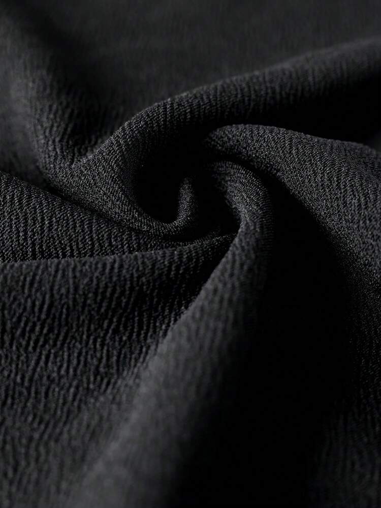 Plus Size Women's Elegant Commuter Casual Round Neck 3/4 Sleeve Color Block Pocket Black Fitted Dress, Early Spring, Plus Size Women's Elegant Party Casual Sparkly Fitted Black Dress, ,Going Out Outfits, New Clothes,Simple And Fashionable For Everyday Wear, Plus Size ,Comfortable And Breathable,New Year Clothes,Date Night Outfits Women Black Elegant Dress Women,Vacation Outfits Women ,Holiday Outfits For Women,Spring Outfit Women,Valentine's Day ,Valentine Outfits For Women,