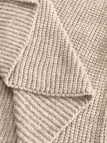 SHEIN Maternity Casual Everyday Commute Simple Solid Color Dropped Shoulder Loose Knit Sweater, Autumn/Winter - Khaki - View 7