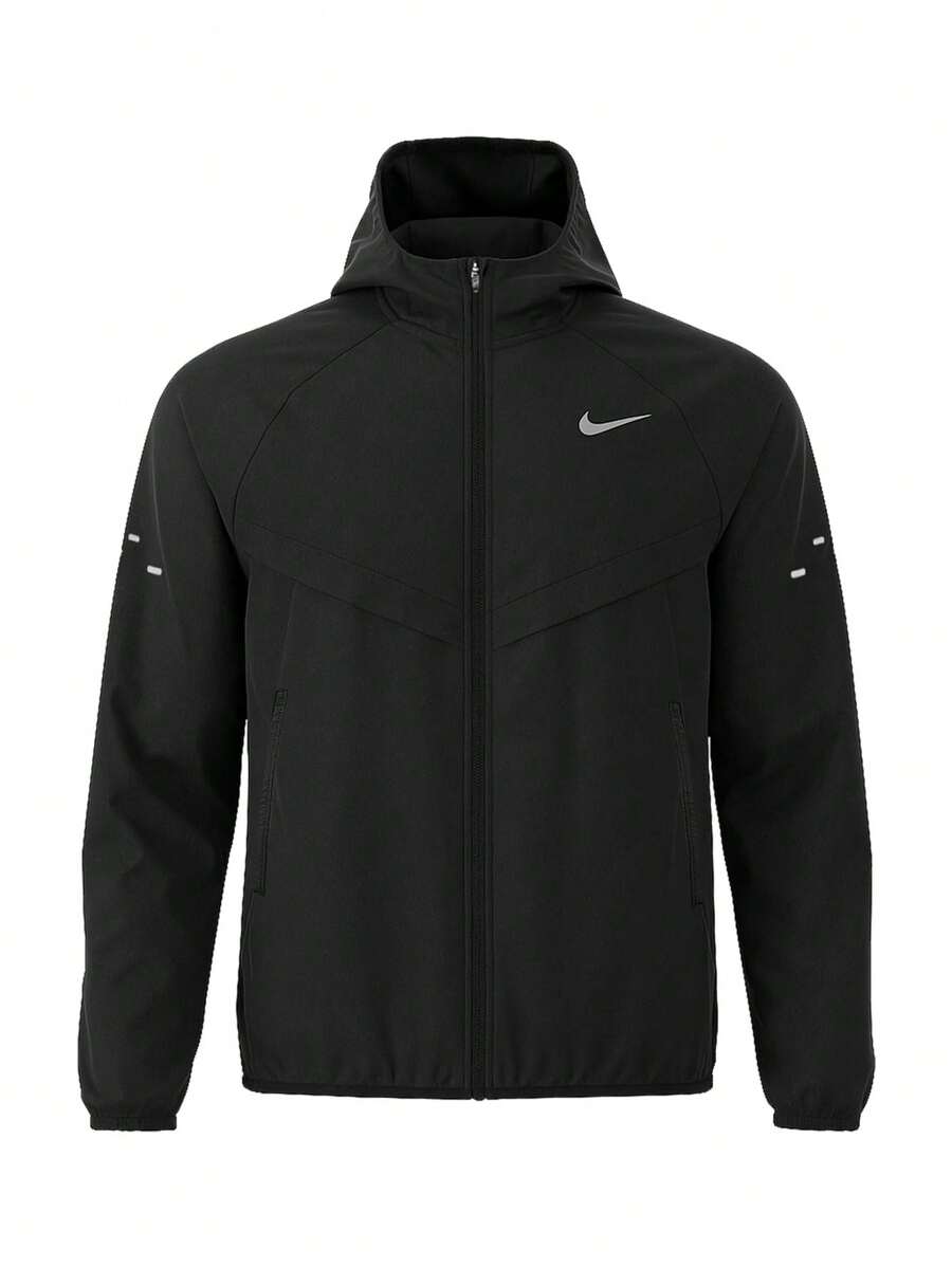 Nike Stride Men's Running Jacket Black - Black - View 1