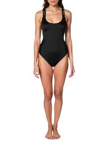 Calvin Klein Meta Legacy Women's Open Back Swimsuit Black - Black - View 3