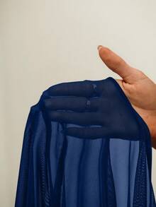 Bonvoyette Váy quấn cổ loe tay bồng buộc eo nhún bèo màu nâu cho nữ, thanh lịch, gợi cảm, thường ngày cho tiệc bãi biển mùa xuân hè - Màu xanh hải quân - Xem 6