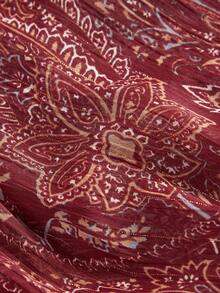 MOTF STUDIO PAISLEY PRINT SHEER RUFFLE HEM SHORT DRESS - Multicolor - View 6