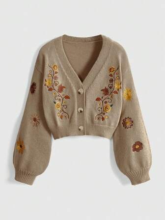 Hippie كارديجان طويل الأكمام مطرز بطراز بوهيمي ريفي للنساء