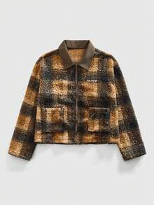 ROMWE MEN Men's Autumn/Winter Collegiate Style Patterned Overcoat - Multicolor - View 1