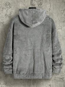 Manfinity EZcore 加大码男士字母图案袋鼠口袋连帽抓绒卫衣