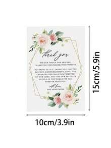 50张/100张婚礼感谢卡，适用于婚礼回礼、招待会、派对、活动和婚礼餐桌装饰 - 彩色 - 查看 7