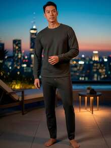 Men Thermal Underwear Sets - Dark Grey - View 1