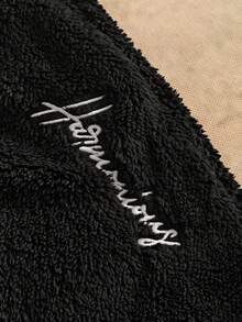 HIMLAND 男士休闲斜插口袋针织抓绒裤，秋冬款 - 黑色 - 查看 3