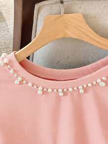 Lacomfia 1 st svart långärmad tröja för kvinnor, moderiktig topp med nitar - Rosa - Visa 5