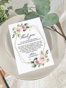 50张/100张婚礼感谢卡，适用于婚礼回礼、招待会、派对、活动和婚礼餐桌装饰 - 彩色 - 查看 4