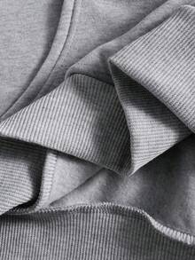 PAVTROS Men Hoodie Co-Ords,Men's Streetwear,Baggy,Brand,I Love My Boyfriend,Graphic,Boyfriend,Men's Hooded Sweatshirt Set With Structural Line Splicing, Foam Print, And Star Pattern. - Light Grey - View 15