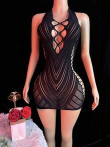 Plus Size Sexy Lingerie Mesh Skirt (1pc), Lingerie For Women,Sexy,Valentine's Day,Sexy Lingerie, - Black - View 5