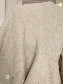 SHEIN Maternity Casual Drawstring Waist Loose Pants, Autumn - Apricot - View 7