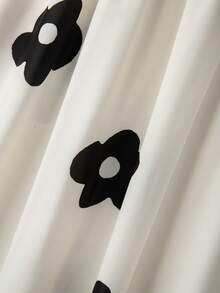 GlowEve CURVE 大码女式弹力腰印花优雅A字裙，秋冬款 - 杏色 - 查看 5