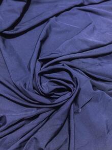 Vionelle Plus Size Solid Color Crew Neck Summer Vacation Short Sleeve Dress Maxi Women Outfit - Navy Blue - View 6