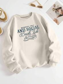 INAWLY Plus Size Fashionable Casual Printed Loose Fit Daily Wear Long Sleeve Hoodie Fall Cloth For Women Winter Autumn