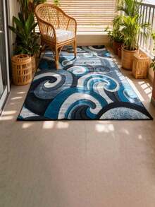 Una alfombra de área de estilo abstracto minimalista moderno con textura alta y baja, diseño bohemio, ligera, antideslizante, antimanchas, lavable, adecuada para dormitorios, salas de estar, pasillos, entradas y decoración del hogar, con felpa de cristal, 700g por metro cuadrado, base de plástico con puntos y un grosor de 5mm - Multicolor - Ver 7