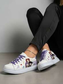 tenis casuales de cazadoras de demonios  bordados - blanco - Ver 5