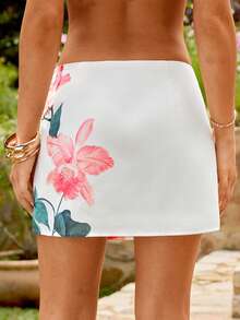 SHEIN VCAY Chân váy chữ A màu trắng in họa tiết, thời trang, gợi cảm, lãng mạn, thanh lịch dành cho nữ, thích hợp cho kỳ nghỉ, màu đỏ cho ngày Valentine, mùa hè dài, váy đi biển cho nữ, thanh lịch cho nữ, váy dài hoa trắng đỏ thường ngày cho nữ, áo hồng, quần short hoa, váy quần bơi, quần short che phủ đồ bơi, váy nhiệt đới, váy áo tắm, váy che phủ bikini. - trắng - Xem 2