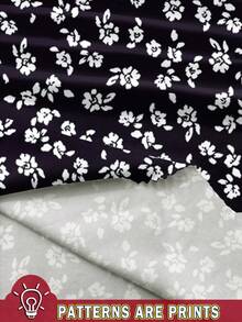 SHEIN Essnce 2 件套大码女式花卉印花圆领长袖 T 恤和细肩带连衣裙，休闲度假装，秋冬 - 彩色 - 查看 3