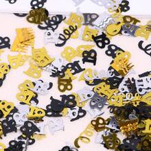 15g/Bag Black Gold Number Confetti Decorations 18/30/40/50/60th Happy Birthday Party Anniversary Tabletop Table Scatter Supplies - Multicolor - View 15