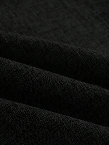 Ellevyn Women's Solid Color Pleated Wide Leg Loose Casual Office Pants - Black - View 7