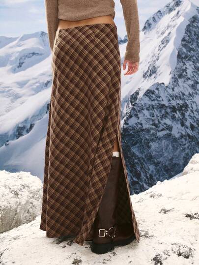 Nöista Plaid Maxi Skirt Features A Check Pattern In Warm Tones With A Gently Fla Silhouette For Easy Movement. Perfect For Spring Break Outfits Outfits, Cozy Birthday Outfits For Women Clothes Gathelayerings, Or Pailayering With Knit Tops , Boots, It Adds Timeless Charm To Women's Spring Break Outfits Wardrobes.
