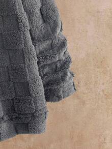 HIMLAND بلوزة هودي كاجوال طويلة الأكمام مطرزة بالحرف، مناسبة للخريف والشتاء - رمادي غامق - مشاهدة 5