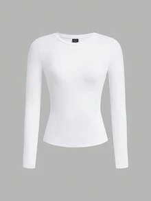 Tseoso 两件套女士花卉纯色及纯色95%棉圆领休闲修身长袖T恤套装，适合秋冬季穿着 - 彩色 - 查看 5