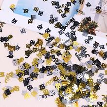 15g/Bag Black Gold Number Confetti Decorations 18/30/40/50/60th Happy Birthday Party Anniversary Tabletop Table Scatter Supplies - Multicolor - View 13