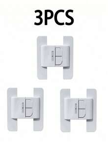 1/3/5 Packs Plastic Refrigerator Safety Locks, Non-Perforated Adhesive Safety Latches For Refrigerator And Oven Doors, Strong Adhesive Non-Marking Stickers, Keyless Drawer Door Lock For Office Use - Multicolor - View 14