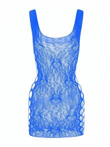 SHEIN 1件装女士性感豹纹网眼紧身迷你裙，适合外出、派对、夜店等场合