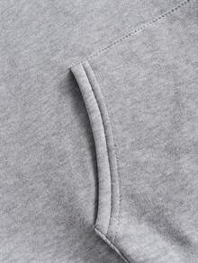 PAVTROS Men Hoodie Co-Ords,Men's Streetwear,Baggy,Brand,I Love My Boyfriend,Graphic,Boyfriend,Men's Hooded Sweatshirt Set With Structural Line Splicing, Foam Print, And Star Pattern. - Light Grey - View 4