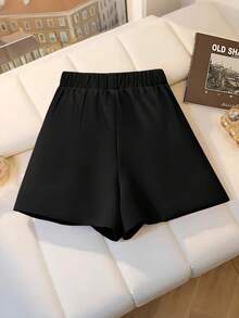 Franclia Quần short nữ xếp ly chữ A thời trang đa năng thanh lịch khi đi làm - màu đen - Xem 2
