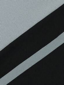 Manfinity Homme 男士条纹长袖休闲通勤 Polo 衫 - 灰色 - 查看 5