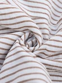 EMERY ROSE 女士休闲弹力腰直筒条纹裤，春夏秋季 - 彩色 - 查看 9