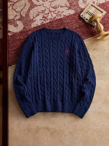 HIMLAND Men's Casual Loose Fit Long Sleeve Knit Sweater, & Daily Wear, School