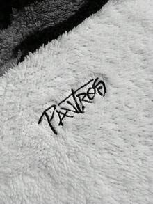 PAVTROS Pavtos 男士连帽卫衣，毛绒面料套头连帽衫，针织运动服，秋冬服装，撞色设计上衣，斑马纹拼接，休闲，日常，街头风，时尚，咖啡馆，购物，居家，节日礼物，男友礼物 - 灰色 - 查看 9
