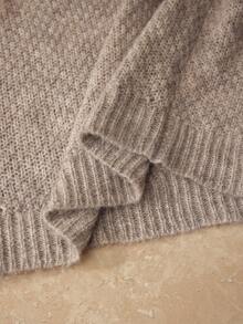 MOTF PREMIUM 羊毛3D花卉针织毛衣，秋冬 - 藕粉色 - 查看 8