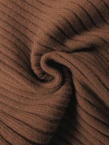 Rafferiza 女士纯色蝴蝶结长袖弹力修身露肩针织连衣裙，法式优雅仿珍珠装饰露肩大翻领针织连衣裙，秋冬针织长裙，返校季针织连衣裙，音乐节，圣诞节，仙女装，秋季婚礼宾客礼服 - 巧克力棕 - 查看 7