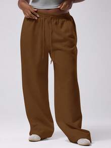 MUSERA Quần jogger ống đứng co giãn cỡ lớn, thích hợp mặc hàng ngày. - Màu nâu Sô-cô-la - Xem 2