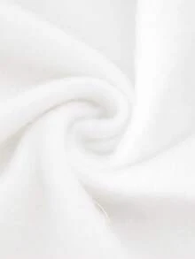 SHEIN ChillGRL 女童白色和灰色连帽拉链休闲运动卫衣和高腰羊毛裤套装 - 白色 - 查看 5